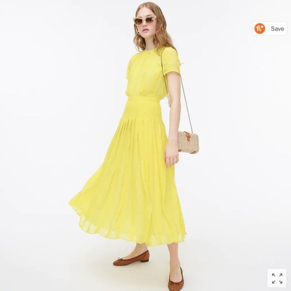 J. Crew Midi dress in embroidered chiffon
